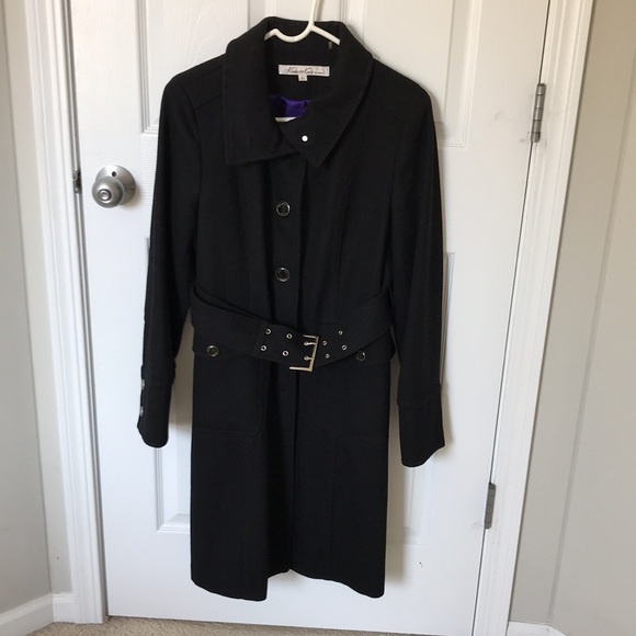 Woman’s Kenneth Cole Wool Coat Black Size 10 - Picture 2 of 11
